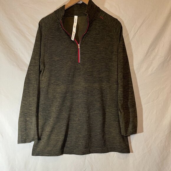 lululemon athletica women's 1/4 zip long sleeve shirt size L ca 35801 rn 106259 - Picture 1 of 5